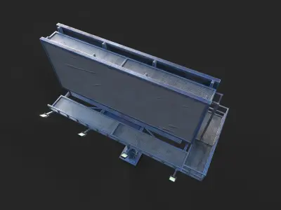 Street Pole Billboard001 Model Low-poly 3D model