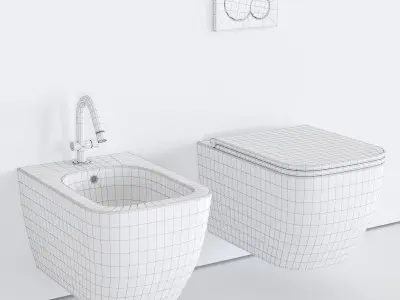Scarabeo Ceramiche Teorema 2 0 Wall-Hung WC Low-poly 3D model