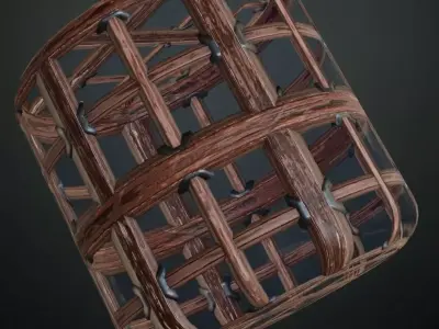 Medieval Heavy Timber Cage Lattice PBR Texture