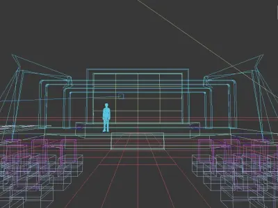 Concert party carnival stage 54 3D model