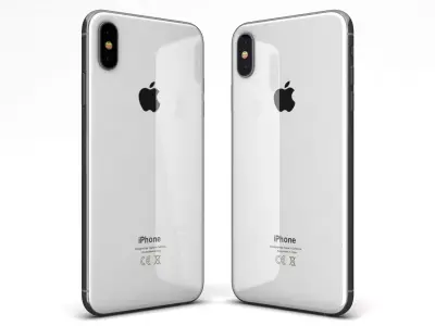 Apple iPhone XS Max Silver Low-poly 3D model