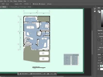 Modern Duplex Residential Villa Architectural Plan  Free 3D model