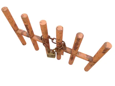 Grungy metal door   3D model