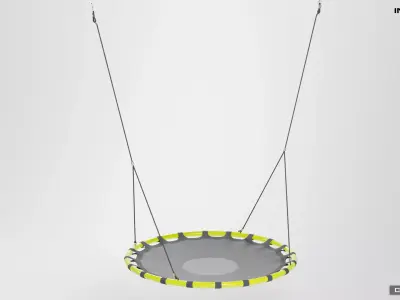 Swings nest seat with hanging ropes 3D model