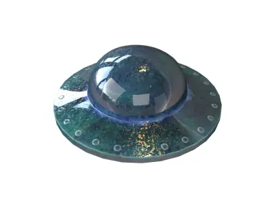 Cartoon UFO v1 004 Low-poly 3D model