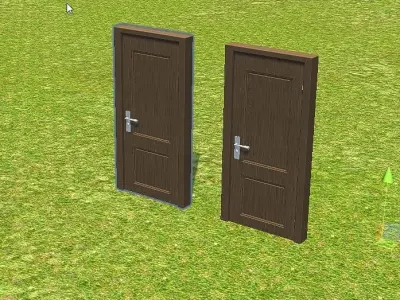 Wooden Door - low poly model Low-poly 3D model