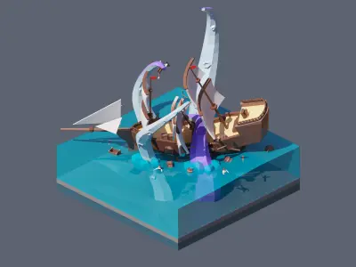 land 11A Low-poly 3D model