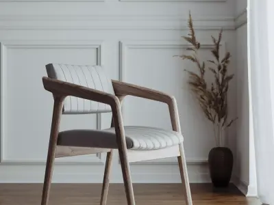 Corona Leather Chair plus Scene 3D model