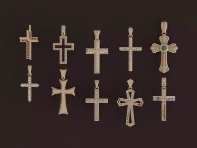 Diamond Cross Pendants  Limited Edition Designer Collection 1-10 3D print model