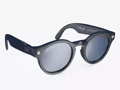 Ray Ban Stories Round Smart Glasses Dark Blue 3D model