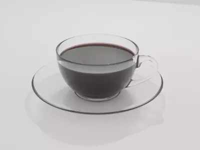  Glass Cup of Coffee Free 3D model