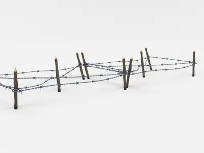 Low Poly Barb Wire Obstacle Low-poly 3D model