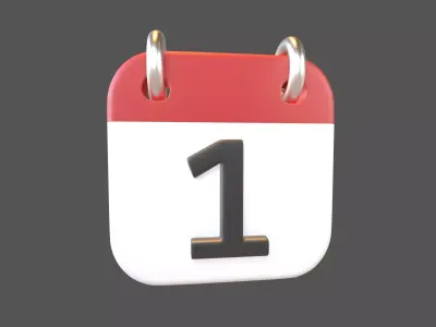 Calendar Icon 1 v1 001 Low-poly 3D model