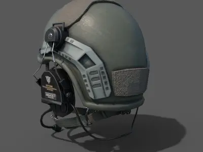 Helmet scifi low poly  Low-poly 3D model