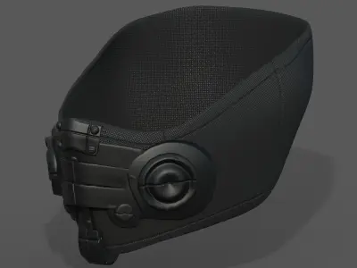 Gas mask respirator scifi futuristic 3d  Low-poly 3D model