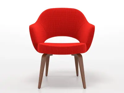 Saarinen Executive Armchair with Wooden Legs 3D model