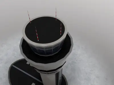 LBSF Control Tower Low-poly 3D model