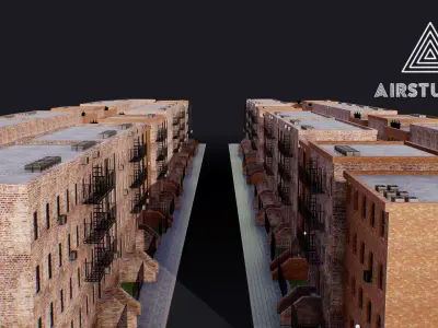 New York Street Low-poly 3D model