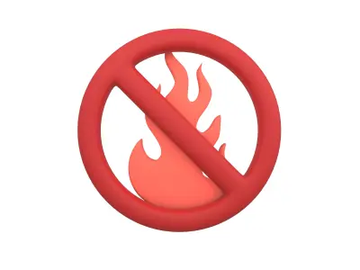 No Fire Icon V1 001 Low-poly 3D model