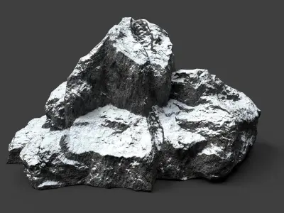 Snowy Rock 4-5 Low-poly 3D model