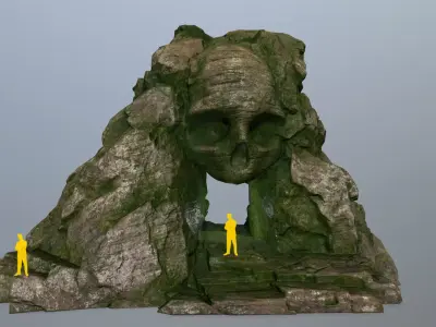skull cave Low-poly 3D model 33