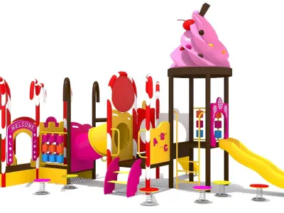 Ice Cream Playground Low-poly 3D model