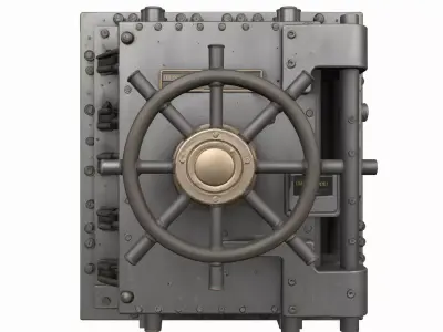 Professional 3D Heavy Duty Steel Precision Security Vault Door 3D model