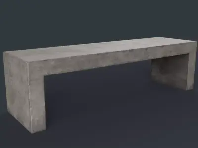 Modern Outdoor Bench 77 PBR Game Ready Low-poly 3D model