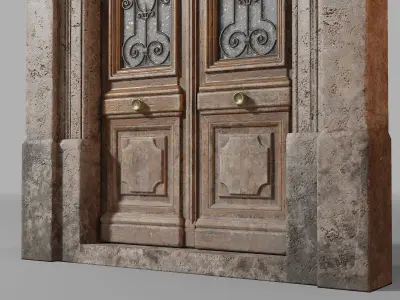 Neoclassic door 2 Low-poly 3D model