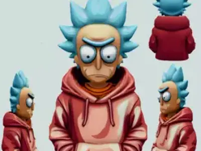 Stylized Sci-Fi Elder Scientist Character 3D Model for Games 3D model