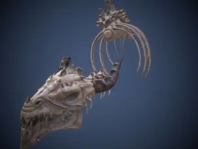 Skeleton dragon Low-poly 3D model
