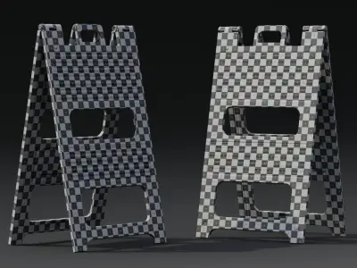 Plastic Barricade B  PBR Game-Ready Low-poly 3D model