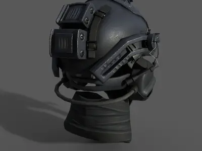 Military scifi helmet low poly  Low-poly 3D model