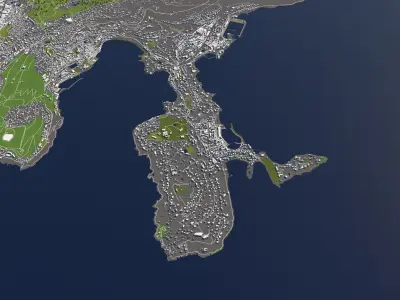 Monaco 50x50km 3D model