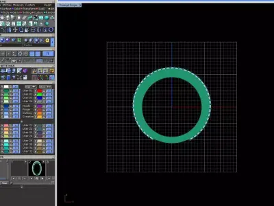 Wide Architectural Gold Ring with Double Stone Borders 3D print model