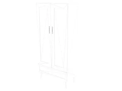 Double Door Cabinet Low-poly 3D model