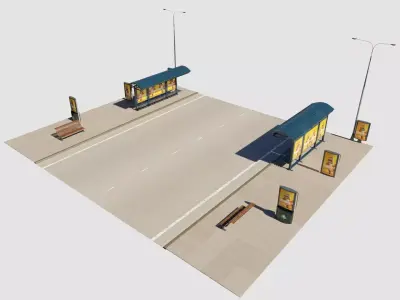 blender geometry nodes street road generator 3D model