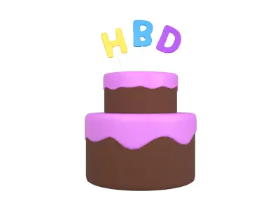 Birthday Cake v1 009 Low-poly 3D model