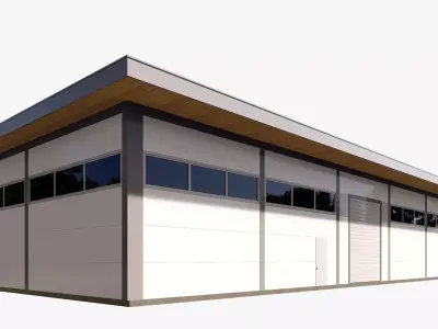 warehouse and office Low-poly 3D model