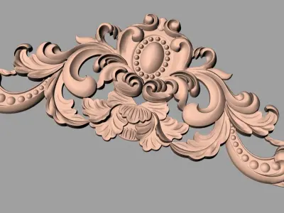Door decorative flower 3D STL model used for CNC router E009 3D model