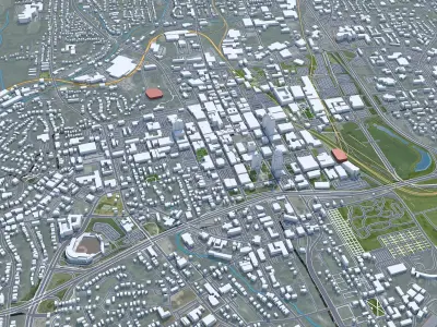 Winston Salem North Carolina USA Low-poly 3D model