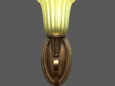 PBR Antique Wall Light Low-poly 3D model