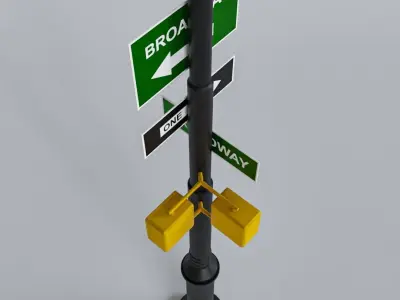 Traffic Light - Traffic Signal Low-poly 3D model