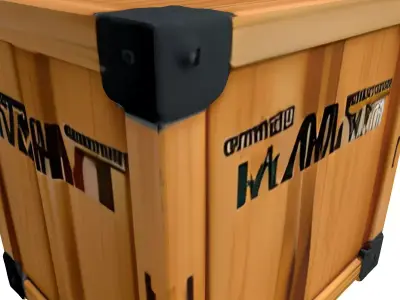 HAZMAT Industrial Wooden Shipping Crate Low-poly 3D model