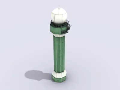 Weather Radar Tower Low-poly 3D model