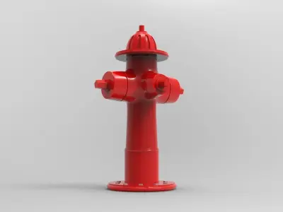 Hydrant fire Low-poly 3D model