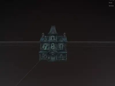 Haunted Gothic Mansion low-poly Low-poly 3D model