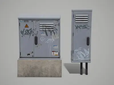 Street Fuse Box Low-poly 3D model