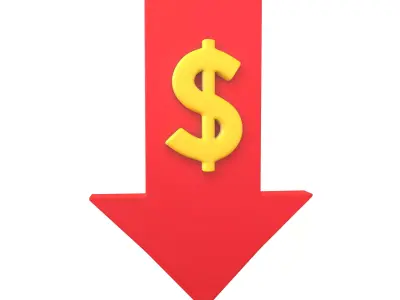 Price Down Symbol V1 004 Low-poly 3D model