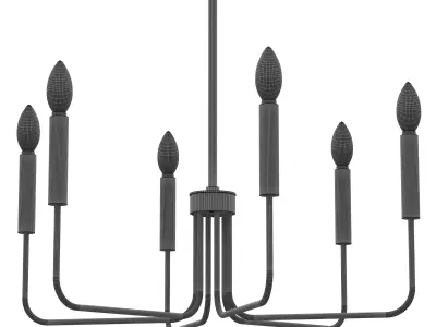 Black Chandelier Low-poly 3D model